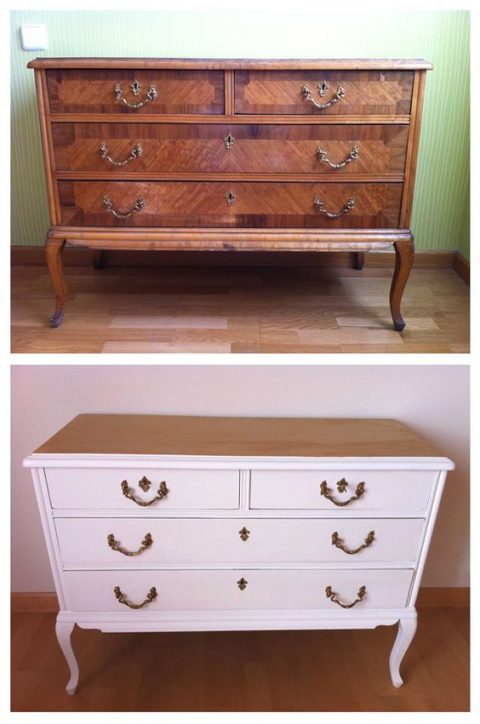 Antes y después de una vieja cómoda. Fuente: x4duros.com
